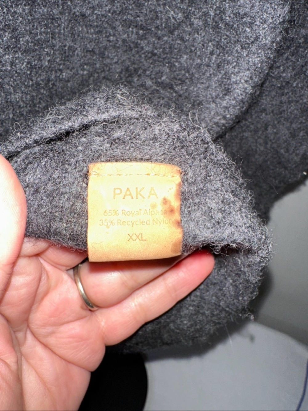 Boys Gray Paka Sweater Wool Blend - Classic Crew Neck - Picture 3 of 4